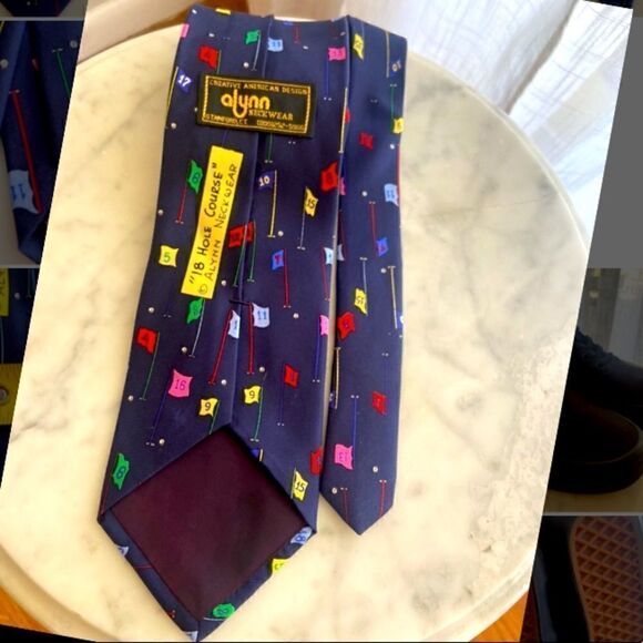 “Golf Tee Time” Alynn Neckwear silk tie - Picture 5 of 7